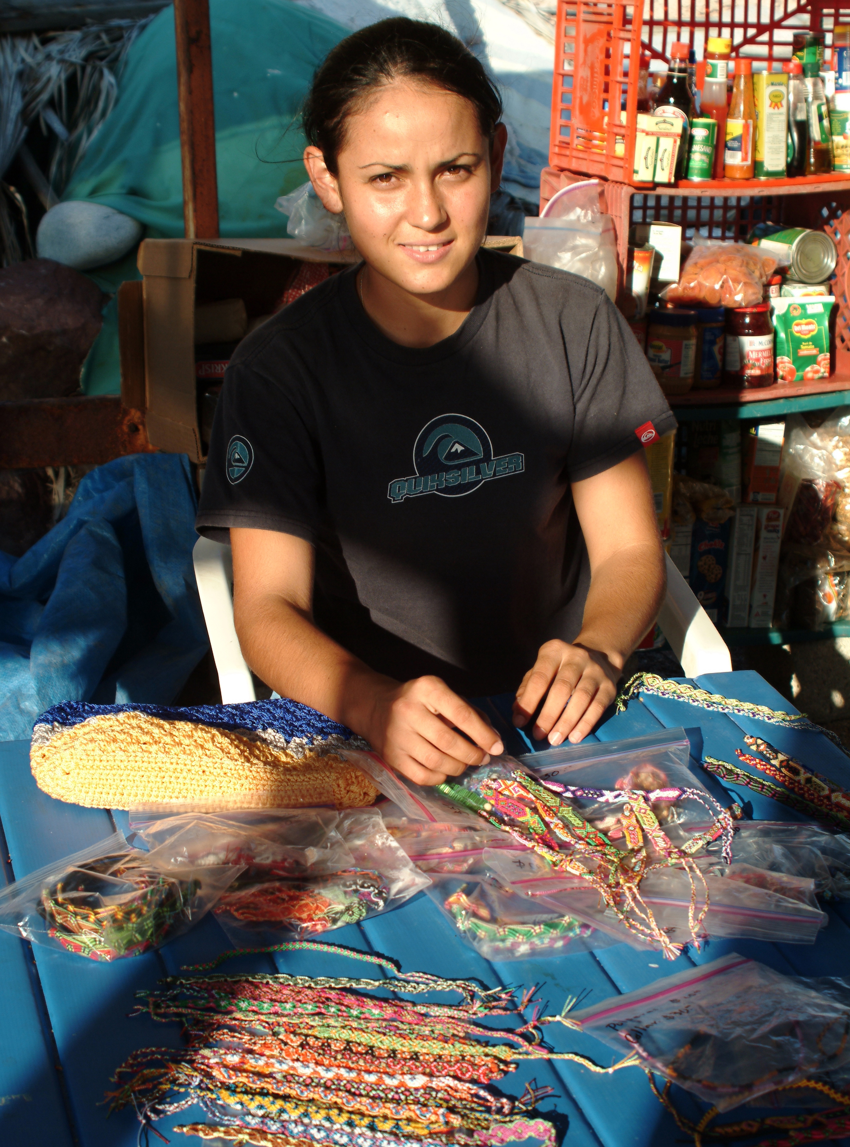 Miriam, Juan and Felipe’s sister, made friendship bracelets to sell to the occasional tourist boats that visited the island and in town. 