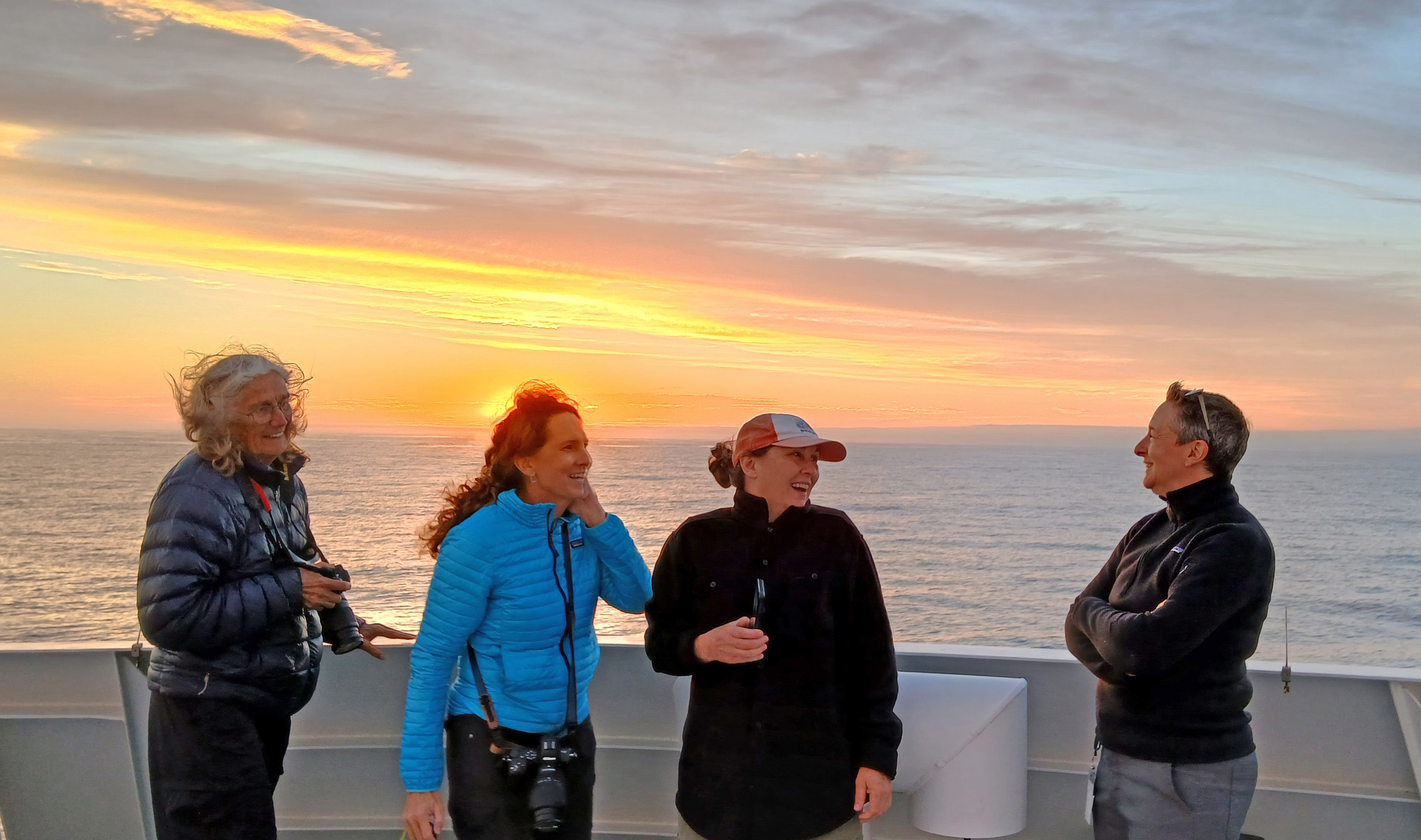 Sunset on the bow.
